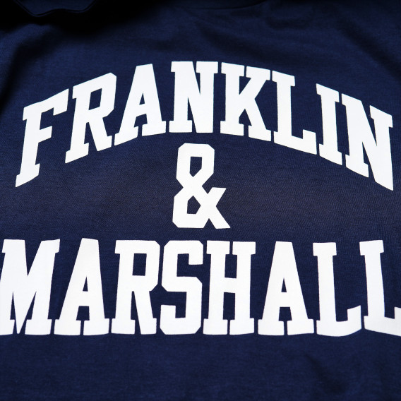 Tricou de bumbac, albastru cu logo, pentru băieți Franklin & Marshall 98755 3