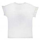 Bluză de bumbac cu mâneci scurte cu încrețituri și imprimeude pahar cu pai pentru fete Name it 98757 2