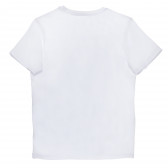 Tricou din bumbac organic, cu imprimeu grafic pentru băieți, alb Name it 98761 2