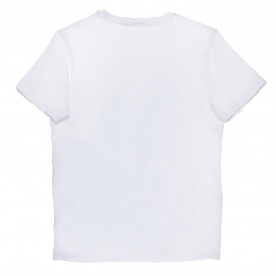 Tricou din bumbac organic, cu imprimeu grafic pentru băieți, alb Name it 98761 2