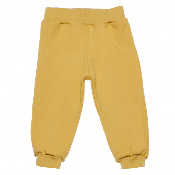 Pantaloni de bumbac organic de culoare galbenă, pentru fete NINI 98792 