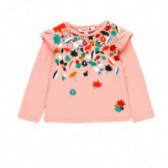 Bluză din bumbac cu mânecă lungă pentru fete, roz Boboli 98909 