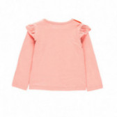 Bluză din bumbac cu mânecă lungă pentru fete, roz Boboli 98910 2