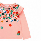 Bluză din bumbac cu mânecă lungă pentru fete, roz Boboli 98911 3