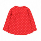 Bluză roșie din bumbac cu mânecă lungă, cu imprimeu buline, pentru o fată Boboli 99036 2