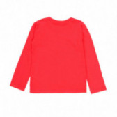 Bluză din bumbac cu mânecă lungă pentru fete, de culoare roșie Boboli 99224 2