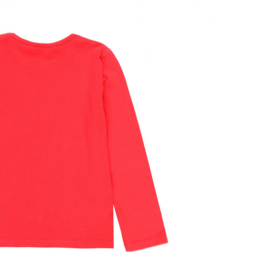 Bluză din bumbac cu mânecă lungă pentru fete, de culoare roșie Boboli 99226 4