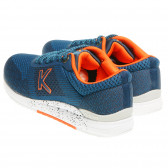 Pantofi casual unisex, albaștri cu căptușeală interioară portocalie KICKERS 99435 2