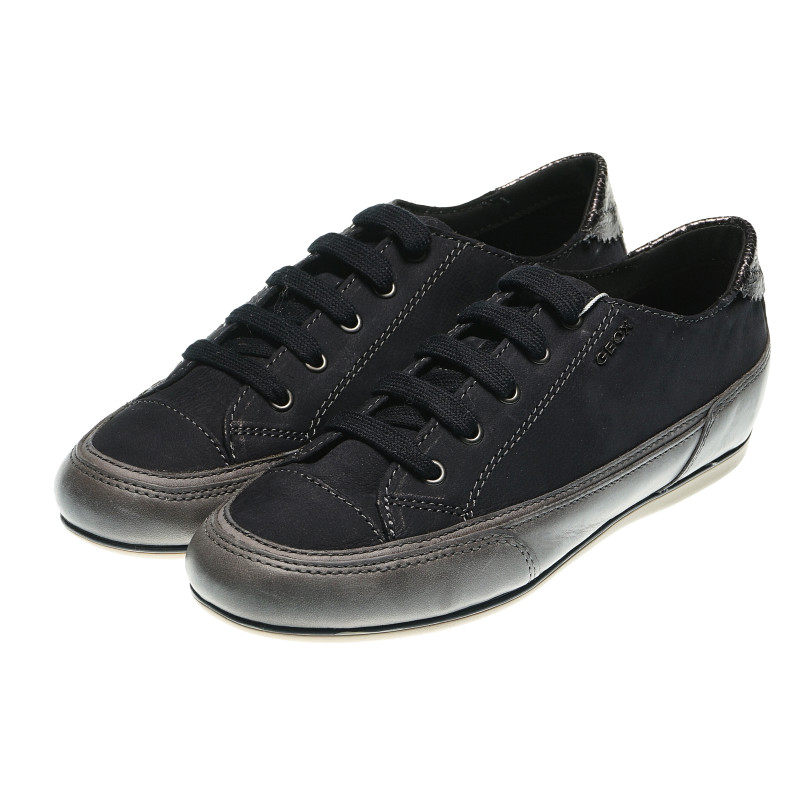 Pantofi negri casual, cu șireturi, pentru fete   99437