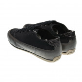 Pantofi negri casual, cu șireturi, pentru fete  Geox 99438 2