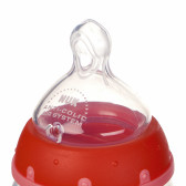 Sticlă de alimentare din polipropilenă, roșie, tetină 2 picături, 0 + luni, 300 ml. NUK 99810 5