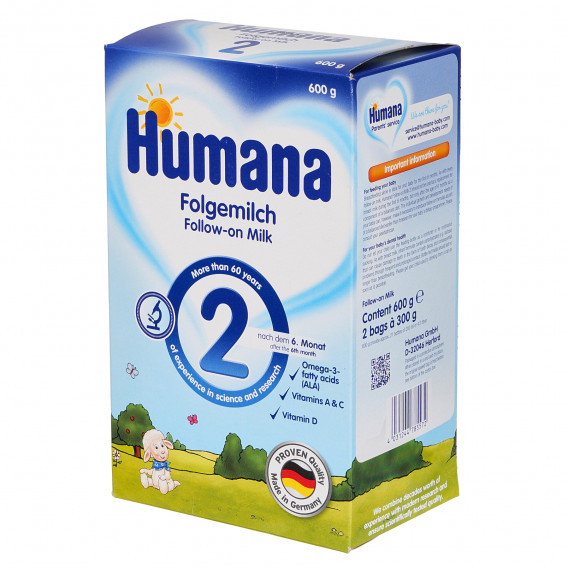 Lapte de tranziție 2, peste 6 luni, cutie 600 g. Humana 99844 2