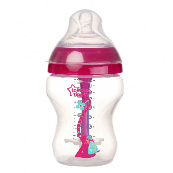 Sticlă de alimentare cu polipropilenă Tompee Tippee, cu câte 1 picătură, roz, 0 + luni, 260 ml. Tommee Tippee 99862 2