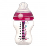 Sticlă de alimentare cu polipropilenă Tompee Tippee, cu câte 1 picătură, roz, 0 + luni, 260 ml. Tommee Tippee 99863 3