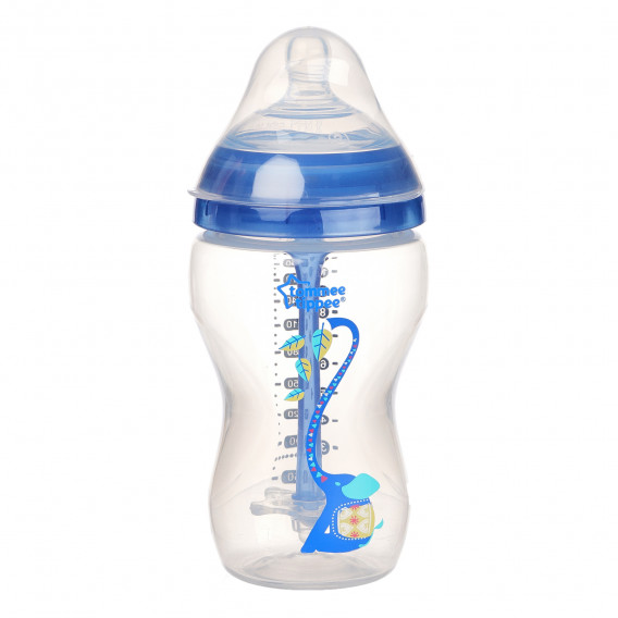 Sticlă de alimentare cu polipropilenă Tompee Tippee, albastră, cu 2 tetine, 0 + luni, 340 ml. Tommee Tippee 99872 2