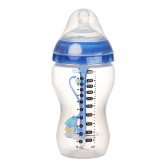 Sticlă de alimentare cu polipropilenă Tompee Tippee, albastră, cu 2 tetine, 0 + luni, 340 ml. Tommee Tippee 99873 3