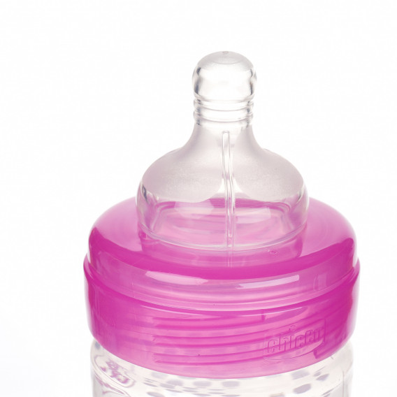 Biberon din polipropilenă roz cu tetină (1 picătură) pentru 0+ luni bebeluși, 150 ml  Chicco 99899 7