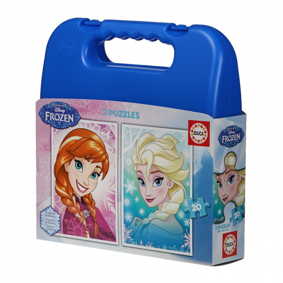 Puzzle 2 în 1 Elsa și Anna cu servietă Frozen 99923 2